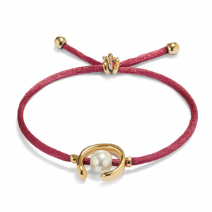 Браслет PUL2505 Малиновый Зол. цв.